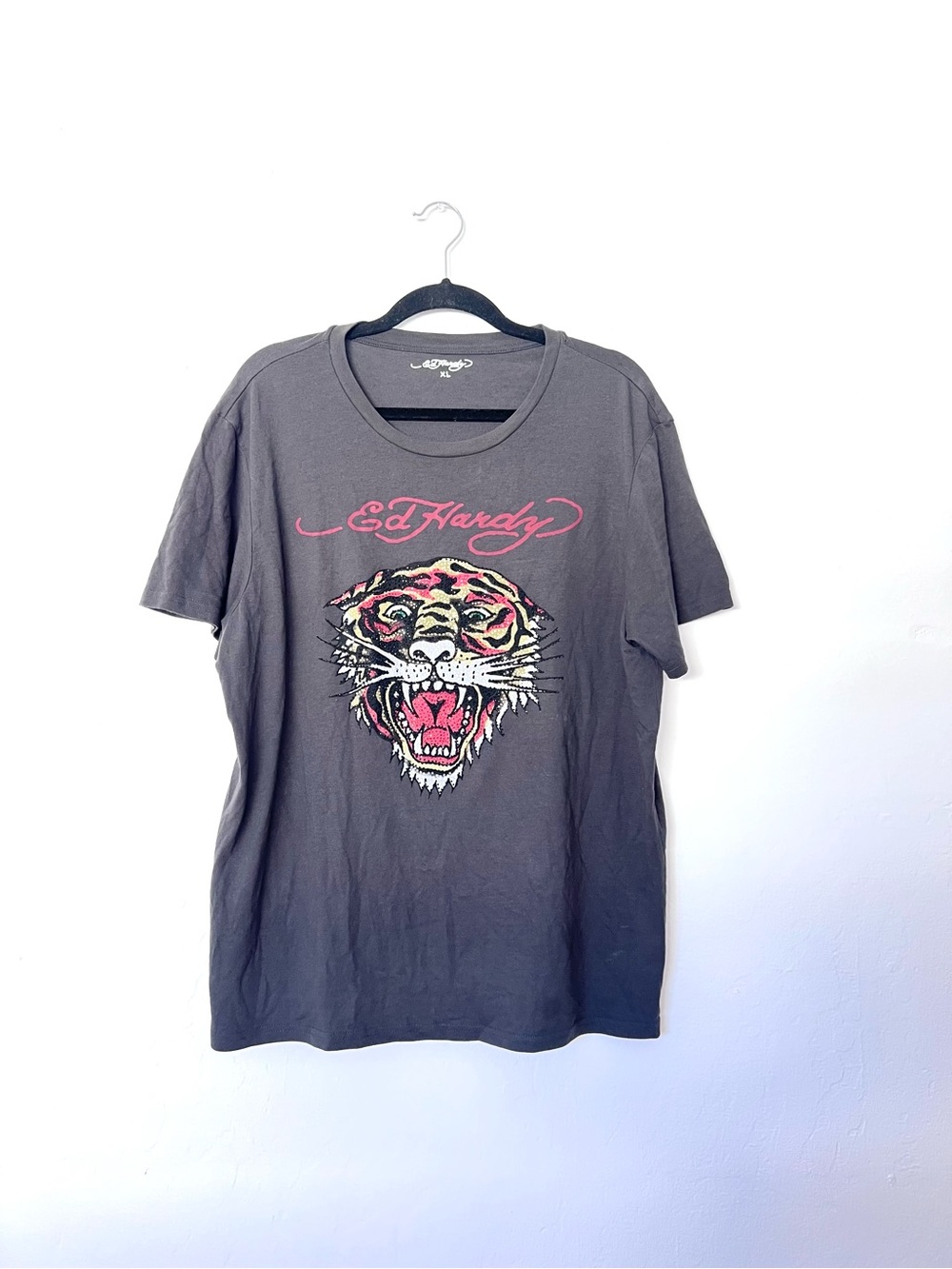 Ed Hardy Rhinestone Tiger Head Tee